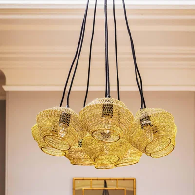 Graham & Green Delauney Brass Wire Mesh Pendant