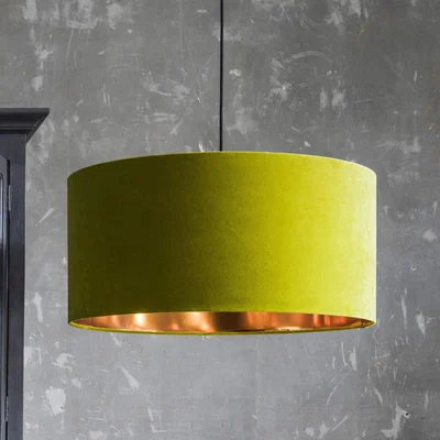 Graham & Green Pistachio Green Velvet Pendant Shade
