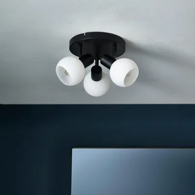 Habitat Shore Light Lucci Steel Round Spotlight - Black & White