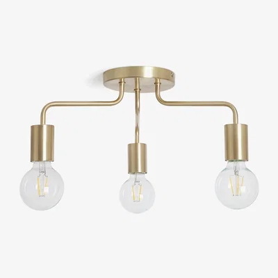 Habitat Habitat Rayner 3 Light Flush Ceiling Light - Brass