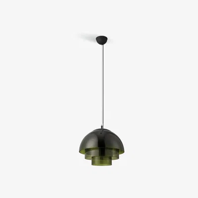 Habitat Habitat Zora 3 Tier Glass Pendant Light - Green