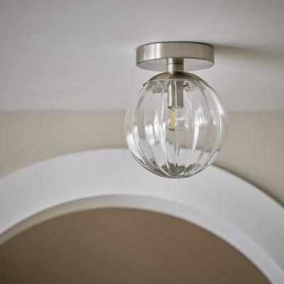 Habitat Habitat Glass Flush Ceiling Light - Brushed Chrome