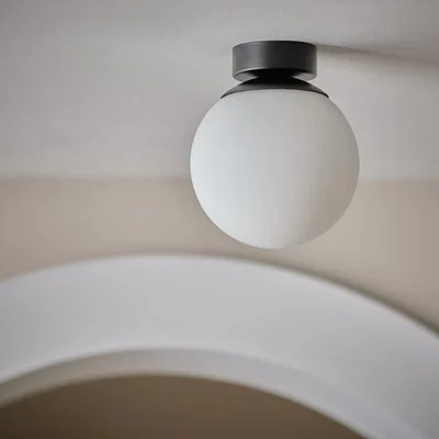 Habitat Habitat Opal Glass Bathroom Flush Ceiling Light - Black