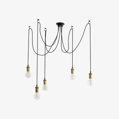 Habitat Habitat Nyos Spider 5 Light Chandelier - Black & Brass