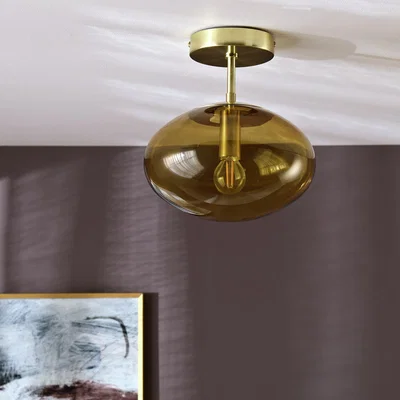 Habitat Habitat Honey Glass Pendant Light - Brown