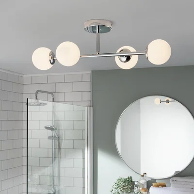 Habitat Habitat Metal 4 Light Bathroom Flush Ceiling Light - Chrome