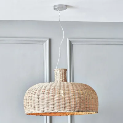 Habitat Pacific Caswell Rattan Dome Pendant Light - Natural
