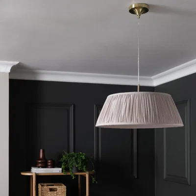 Habitat Habitat Pleated Shade Metal Pendant Light - Satin Brass