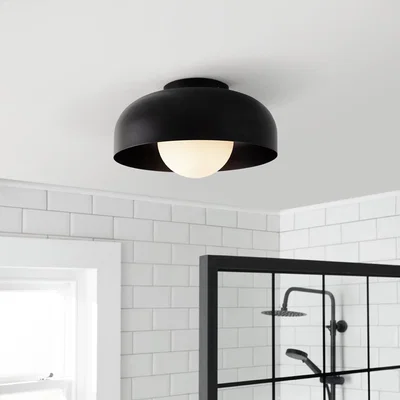 Habitat Habitat Modern Globe Metal Bathroom Ceiling Light - Black