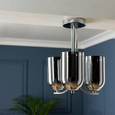 Habitat Habitat Ombre Glass 3 Light Flush to Ceiling Light - Chrome