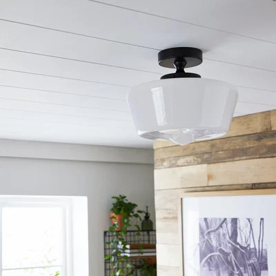 Habitat Habitat Turner Glass Flush to Ceiling Light - Gloss White