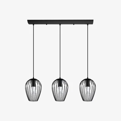 Habitat EGLO Newtown Steel 3 Light Pendant Light - Black