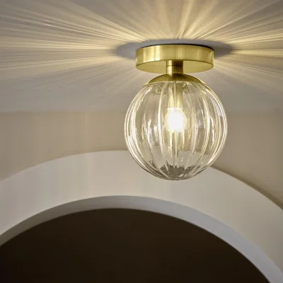 Habitat Habitat Metal Bathroom Flush Ceiling Light - Brushed Brass