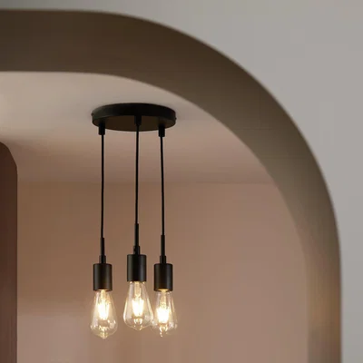 Habitat Habitat Lockie Metal 3 Light Cluster Pendant Light - Black