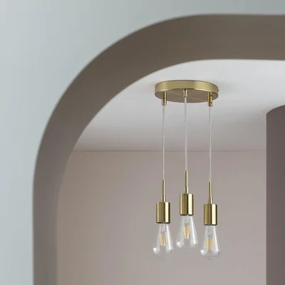 Habitat Habitat Lockie Metal 3 Light Cluster Pendant Light - Brass