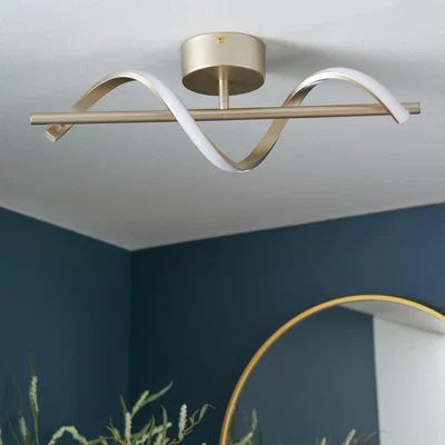 Habitat Shore Light Caliso Metal LED Flush to Ceiling Light - Gold