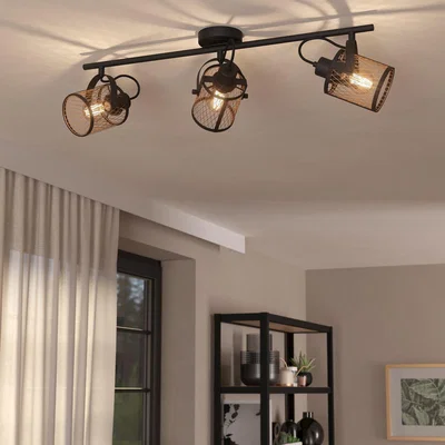Habitat EGLO Dellow Steel 3 Light Spotlight - Black