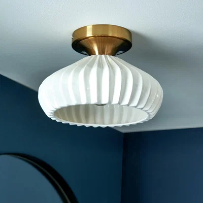 Habitat Shore Light Leah Porcelain Flush to Ceiling Light - Gold