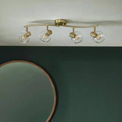 Habitat Shore Light Lucci Steel 4 Light Spotlight Bar- Gold & Clear