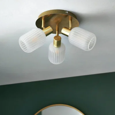 Habitat Shore Light Torie Metal & Glass 3 Light Spotlight - Gold