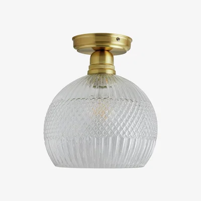 Habitat Habitat Perses Cut Glass and Brass Flush to Ceiling Light