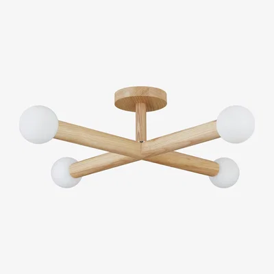 Habitat Habitat Lin Wooden Flush to Ceiling Light