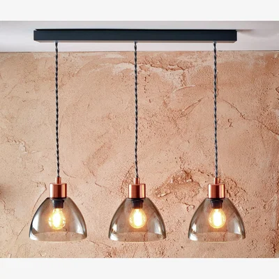 Habitat Habitat Highland Lodge Metal 3 Light Pendant Light - Grey