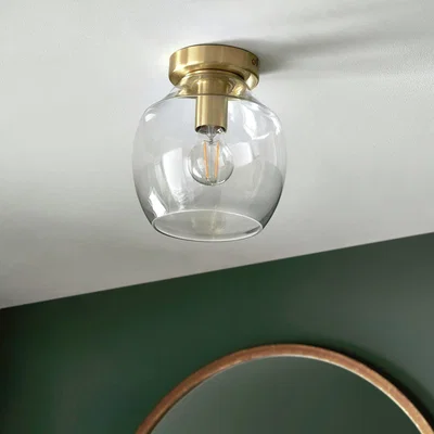 Habitat Shore Light Fabia Glass Flush to Ceiling Light - Gold