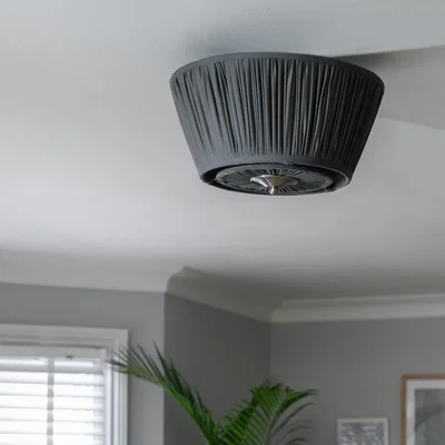 Habitat Habitat Pleated Metal Flush to Ceiling Light - Satin Nickel
