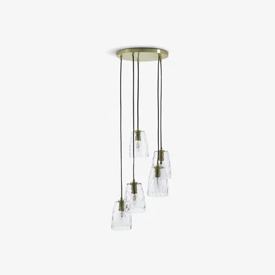 Habitat Habitat Webb 5 Light Cluster - Glass & Brass