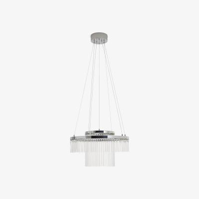 Habitat Habitat Yang 2 Tier Clear Rod LED Chandelier - Chrome