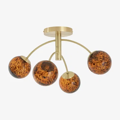 Habitat Habitat Hayle Tortoise Shell 4 Light Ceiling Light - Brass