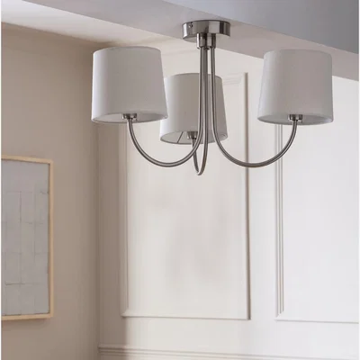 Habitat Habitat Modern Country Steel Ceiling Light - Natural&Chrome