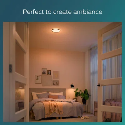 Habitat Philips Super Slim LED Flush to Ceiling Light - White