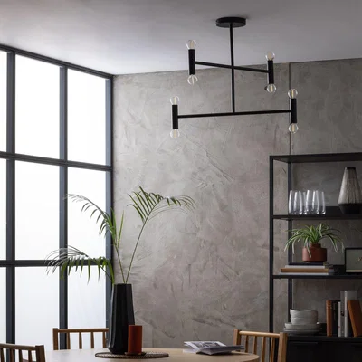 Habitat Habitat Exposed Bulb Steel LED Flush Ceiling Light - Black