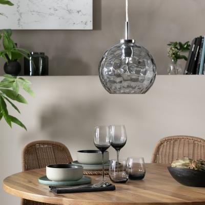 Habitat Habitat Luxe Glass Pendant Light - Chrome