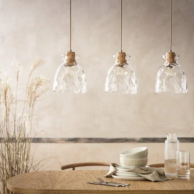 Habitat Habitat Dimple Glass 3 Light Bar Pendant Light - Clear