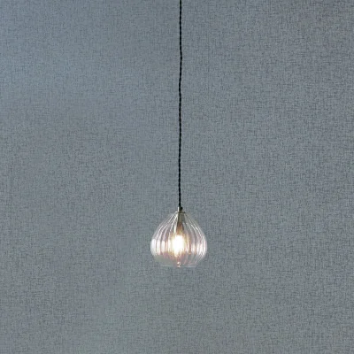 Habitat Pacific Ella Glass Teardrop Pendant Light - Brass