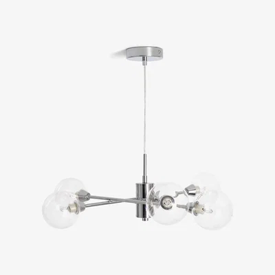 Habitat Habitat Glam 6 Light Glass Ceiling Fitting - Chrome