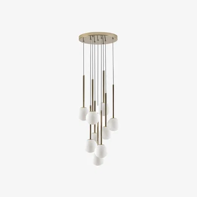 Habitat houseof Metal & Glass 9 Light Cluster Ceiling Light - Brass