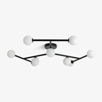 Habitat Habitat Alonso 9 Light Flush to Ceiling Light -Black & White