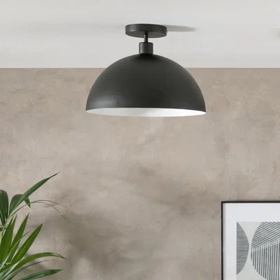 Habitat Habitat Steel Mushroom Flush Ceiling Light - Black