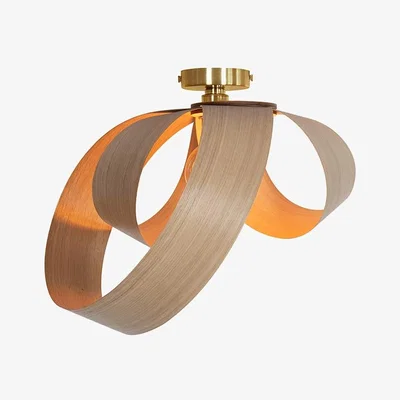 Heal's Tom Raffield Verso Flush Ceiling Pendant Light Oak - Heal's UK Lighting