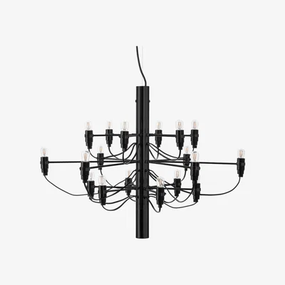 Heal's Flos 2097/18 Chandelier Clear Bulbs Matt Black - Heal's UK Lighting