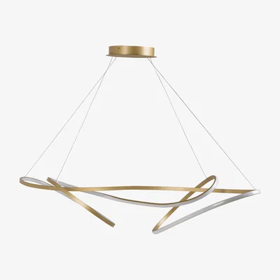 Heal's Heal's Ribbon LED Ceiling Pendant XL Satin Gold - Heal's UK Lighting