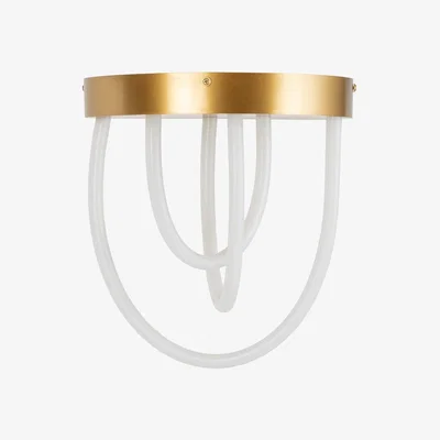 Heal's Heal's Wave LED Flush Ceiling Light Brushed Gold Small