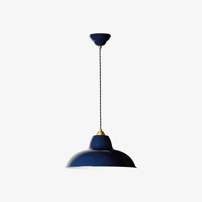 Heal's Anglepoise Original 1227 Brass Midi Wide Pendant Ink Blue