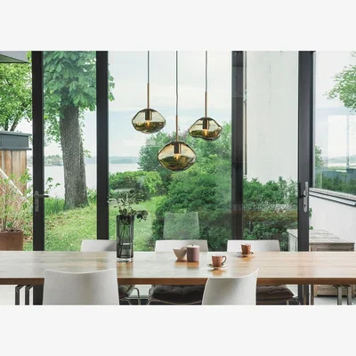 Heal's Hadeland Glassverk Crystal Stone Mocha Chandelier Light