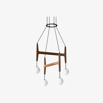 Heal's Porada Astra 2 Pendant Light Solid Canaletta Walnut