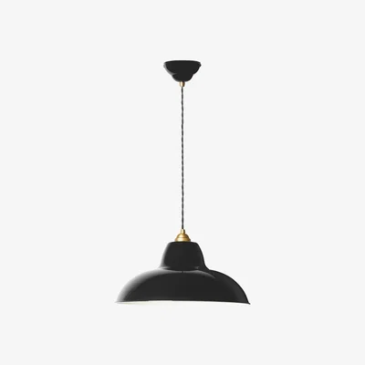 Heal's Anglepoise Original 1227 Brass Midi Wide Pendant Jet Black